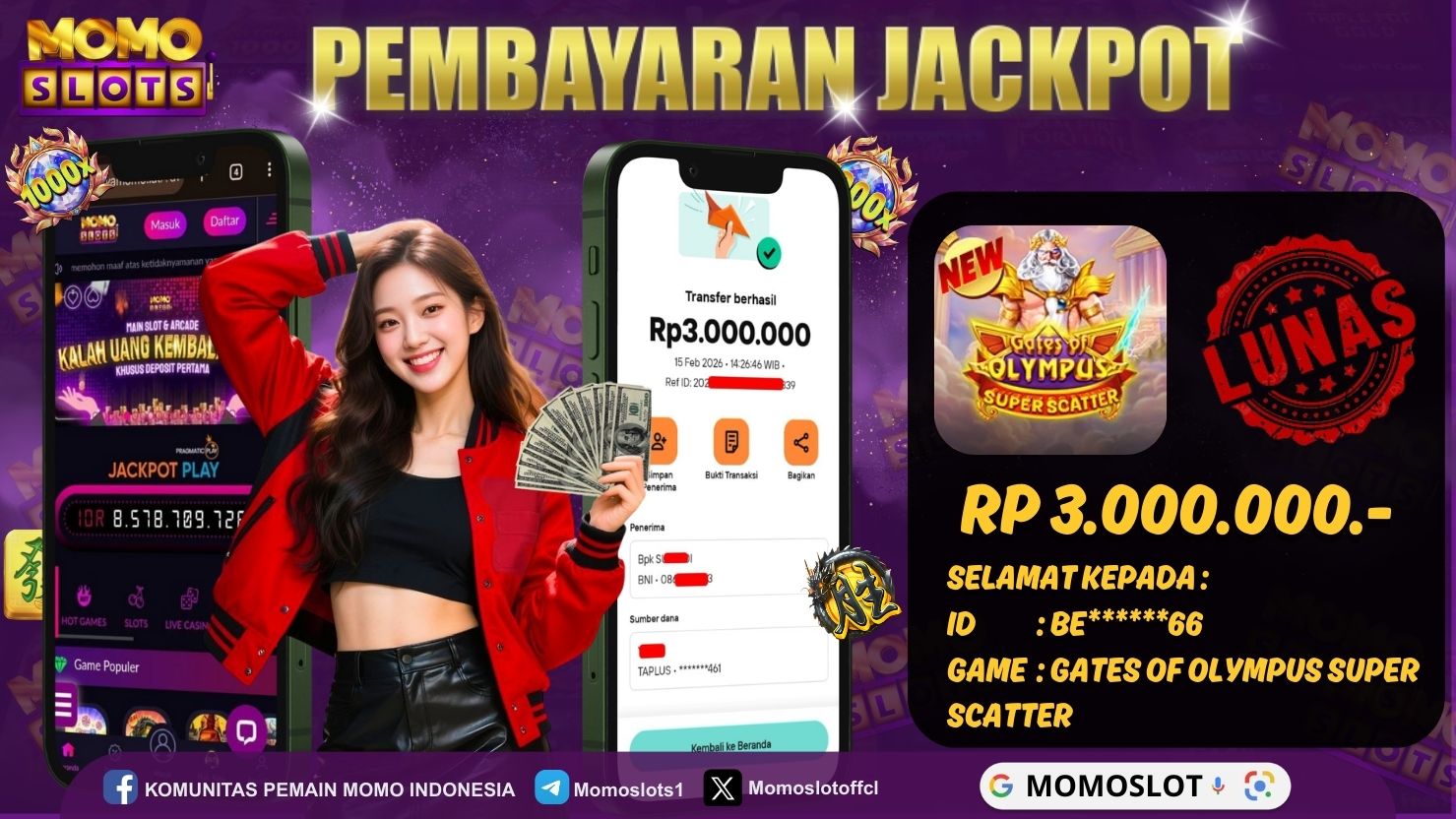 MOMOSLOTS JACKPOT SLOT GATES OF OLYMPUS SUPER SCATTER